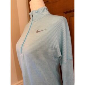 Nike Running Womens Mock Neck Zip Up Track Jacket XS Aqua Dri-FIT‎ Training